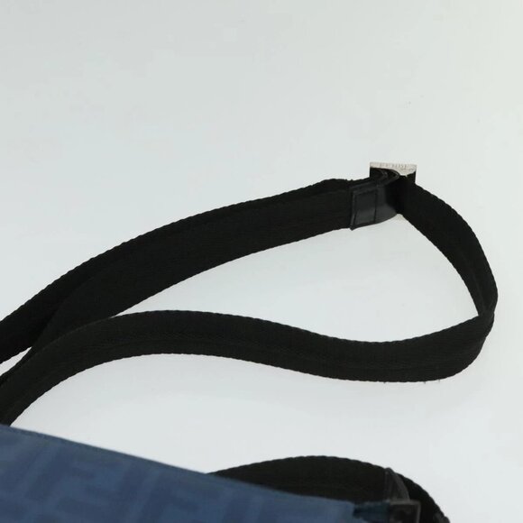 FENDI Zucca Canvas Shoulder Bag PVC Blue Silver Auth bs28711 - Picture 9 of 16